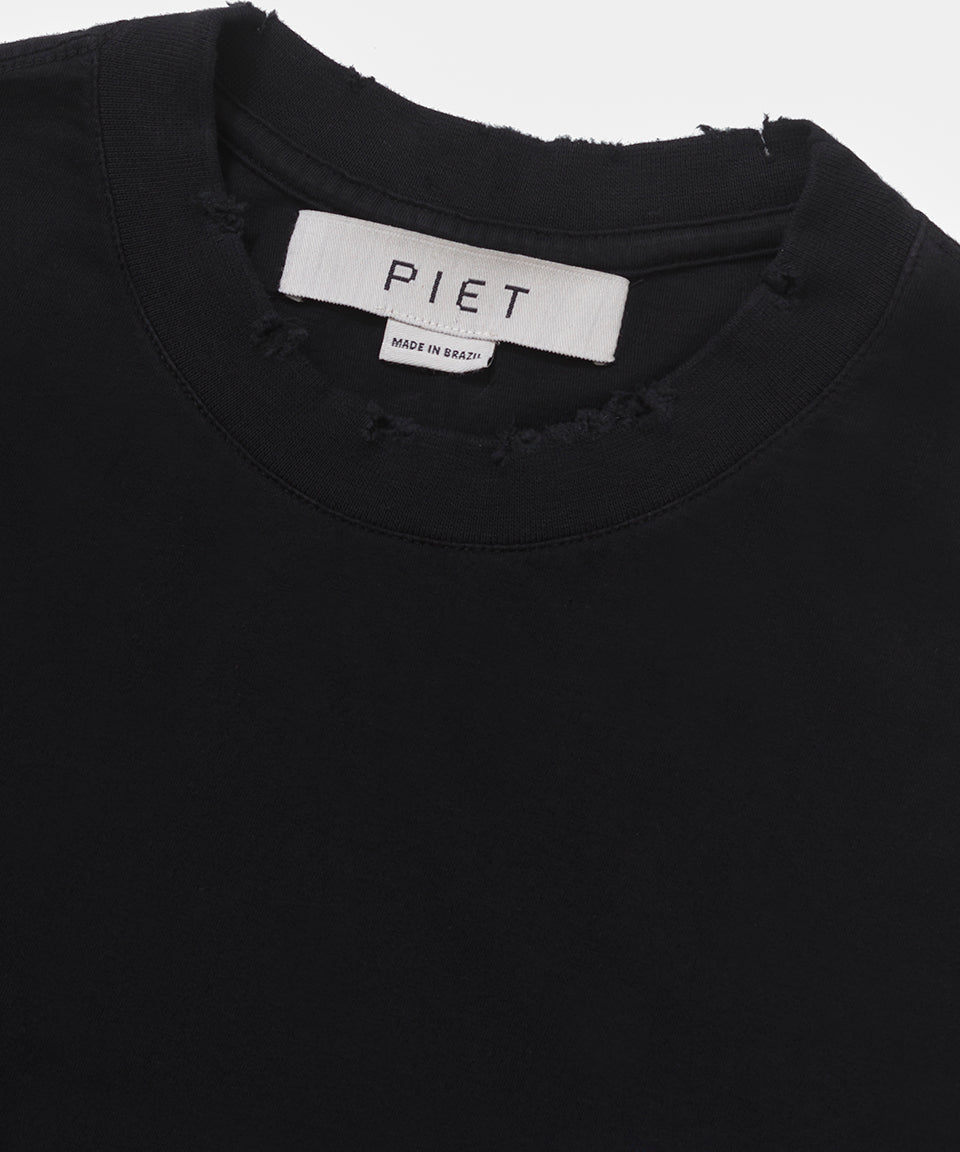 Piet F.C. Knitted Sleeve Tee - Vintage Black