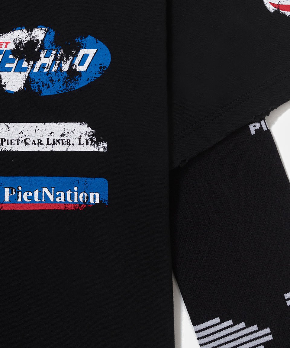 Piet F.C. Knitted Sleeve Tee - Vintage Black