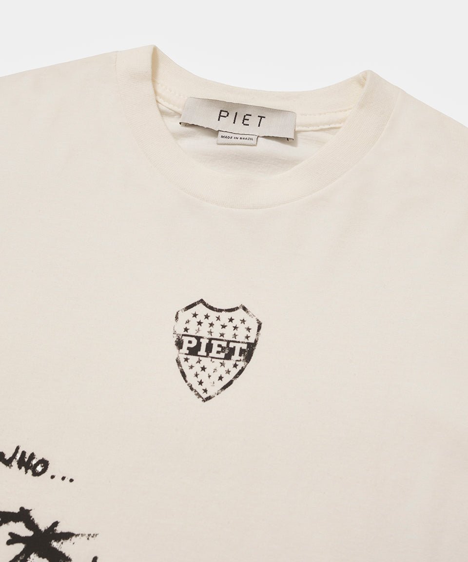 Piet Autographed Raw Edge Tee - Bone White