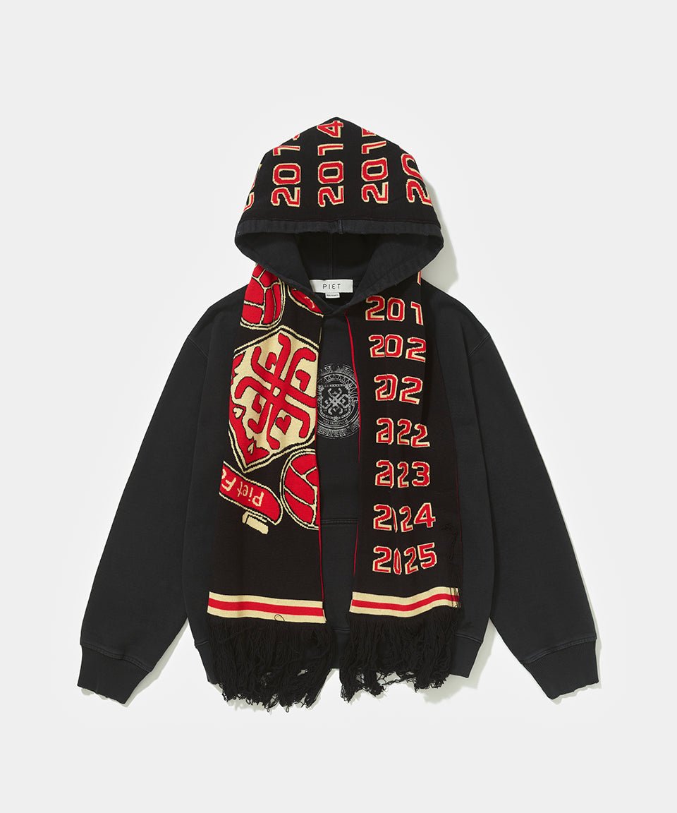 Piet F.C. Scarf Hoodie - Black