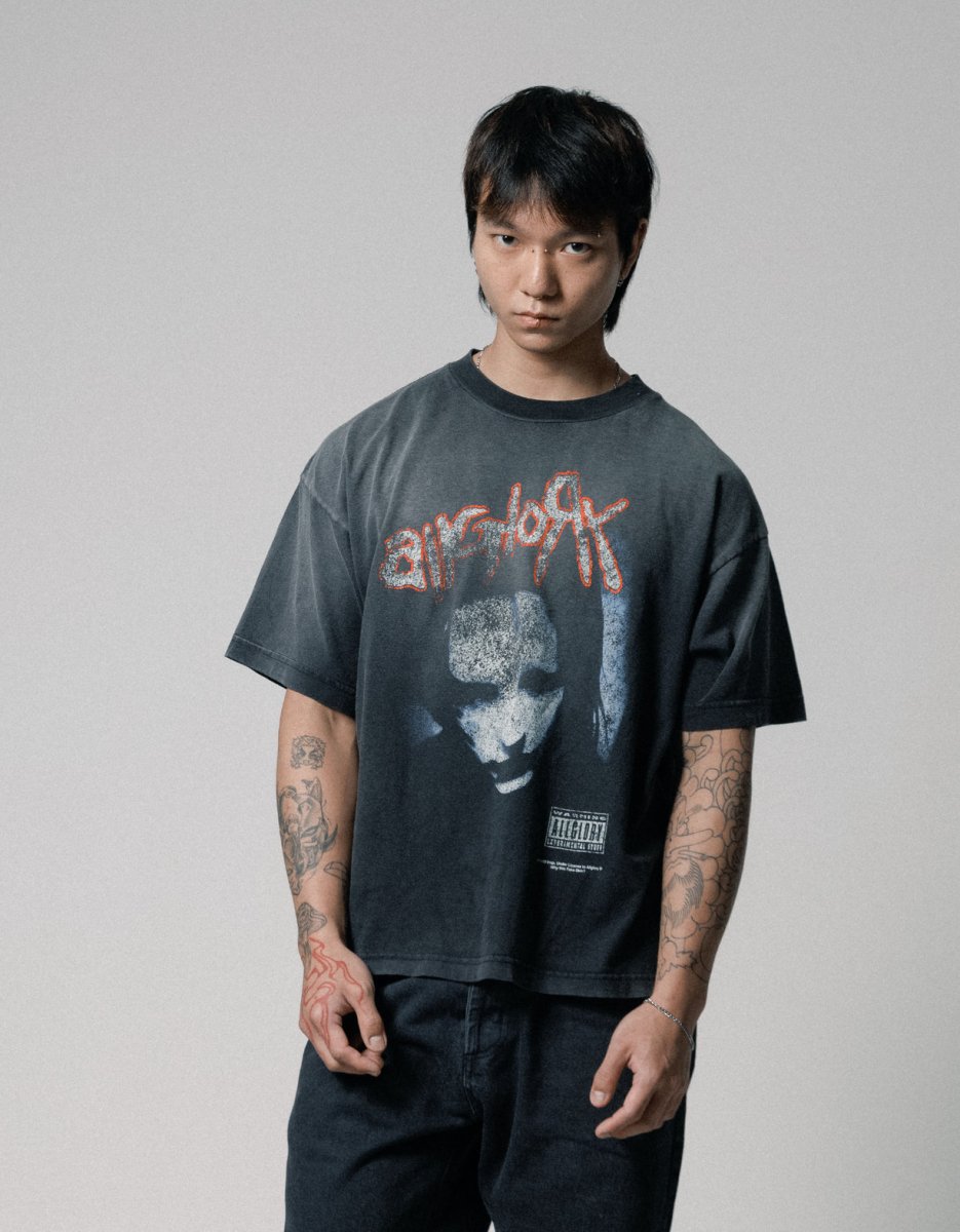 Allglory Fake Skin Tee - Trashed Black
