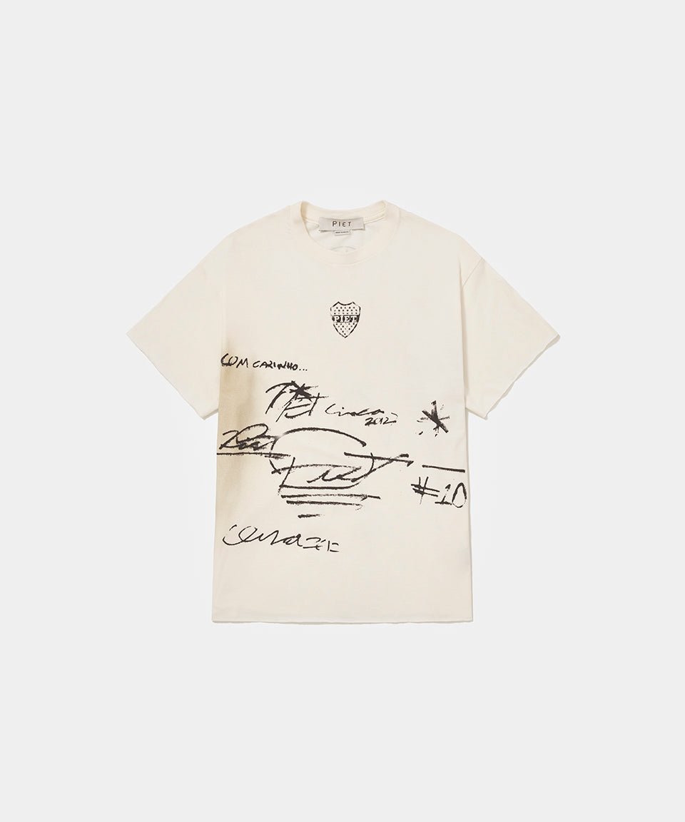 Piet Autographed Raw Edge Tee - Bone White