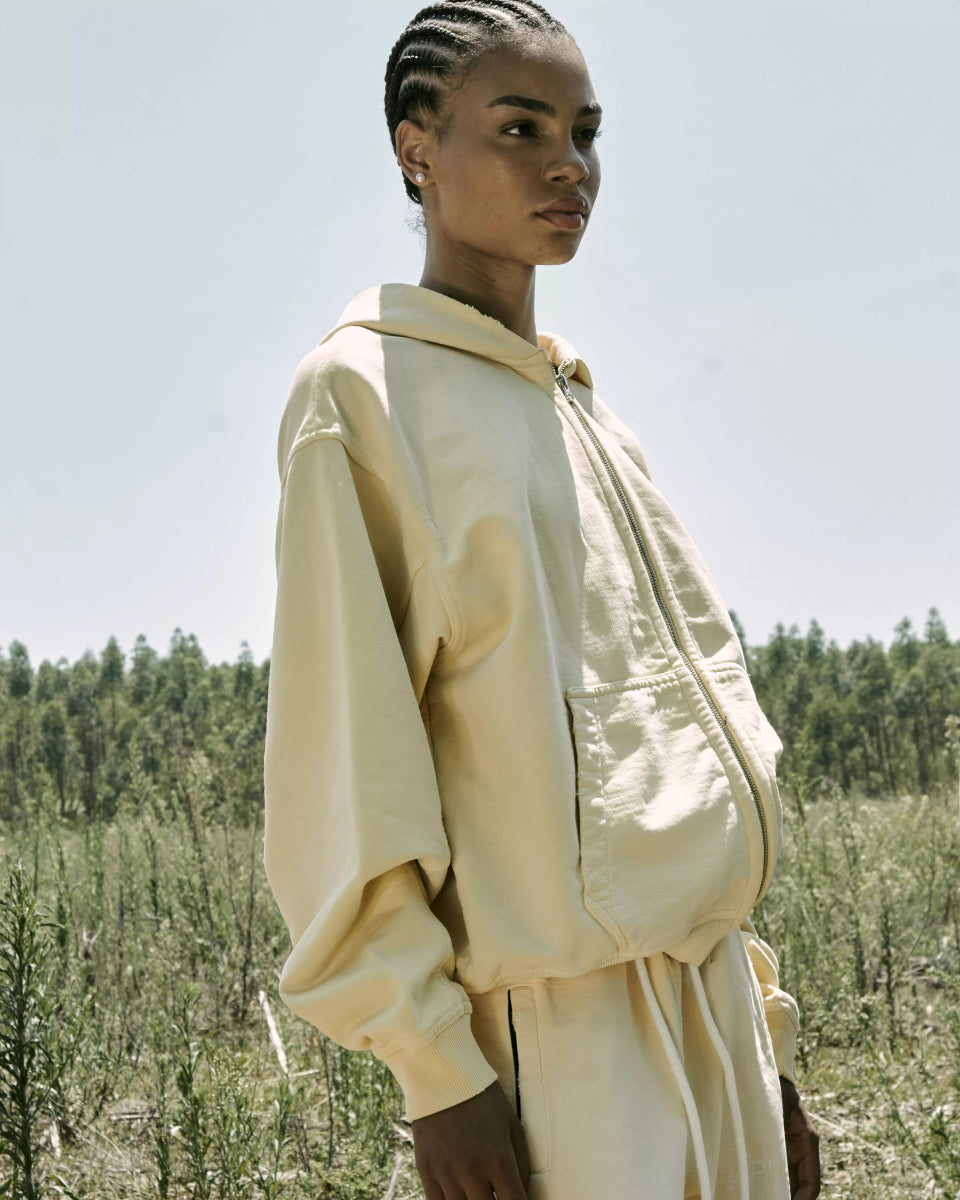 Aphase Classic Zip Hoodie - Daisy Yellow