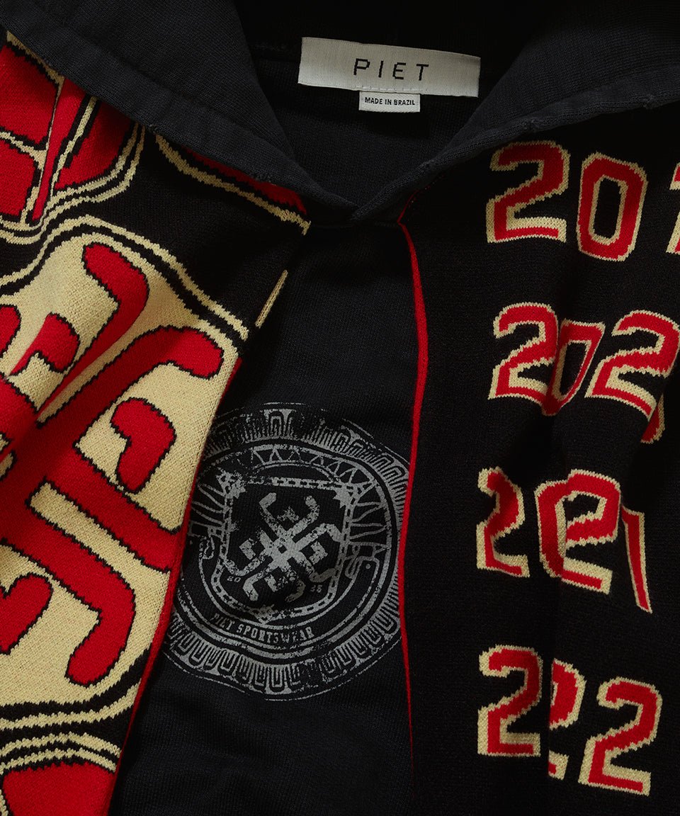 Piet F.C. Scarf Hoodie - Black