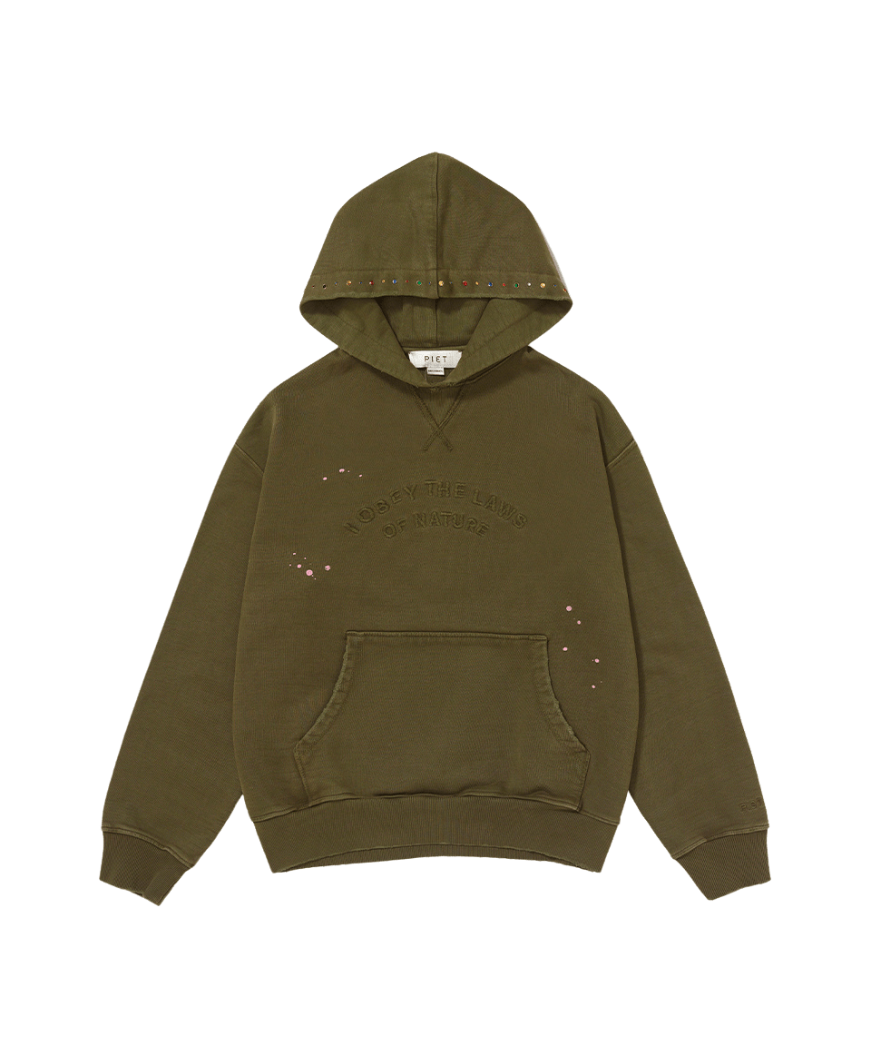 Piet Gems Faded Hoodie 600GSM - Green