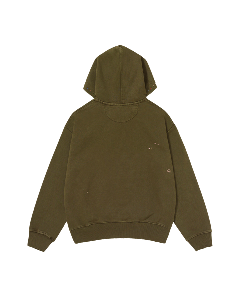 Piet Gems Faded Hoodie 600GSM - Green