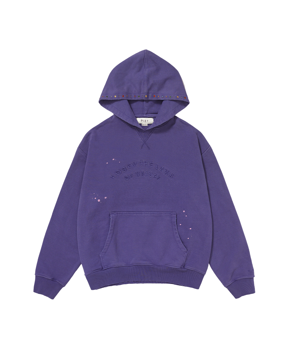 Piet Gems Faded Hoodie 600GSM - Purple
