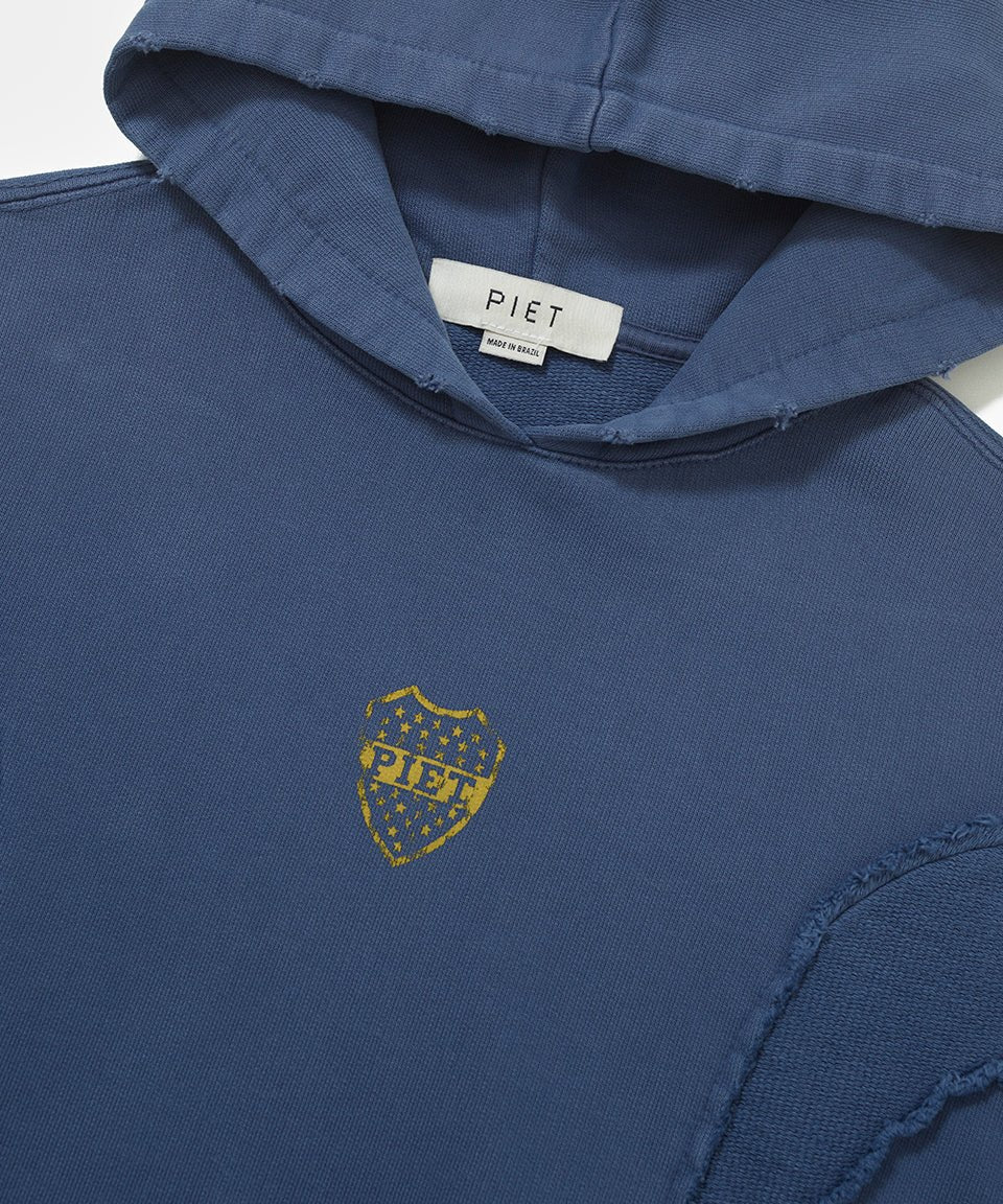 Piet Distressed Cut Out Hoodie - Carbon