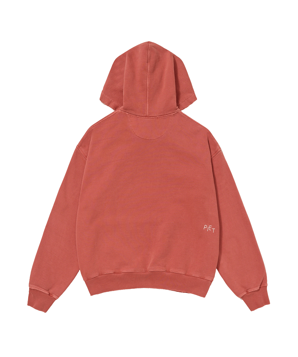 Piet OM Sun Faded Hoodie 600GSM Red
